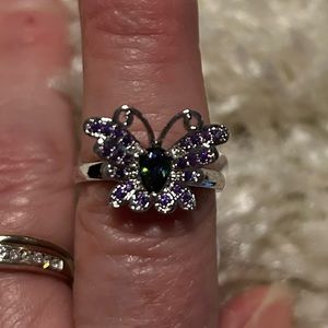 3/$25 Purple and White Butterfly Ring